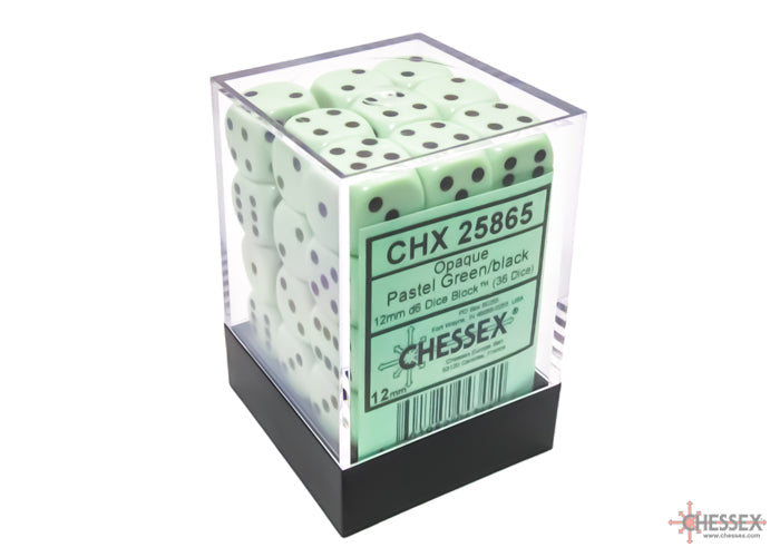 Opaque Pastel Green/back | 7-Dice, 16mm, 12mm, d10s by Chessex
