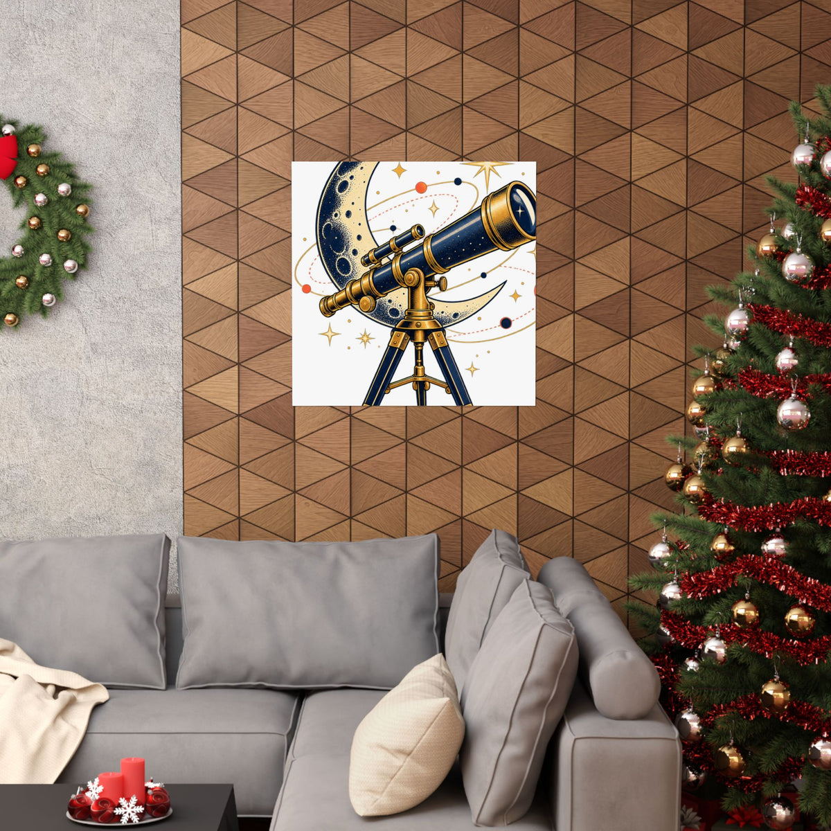 Vintage Telescope Celestial Astronomy Poster