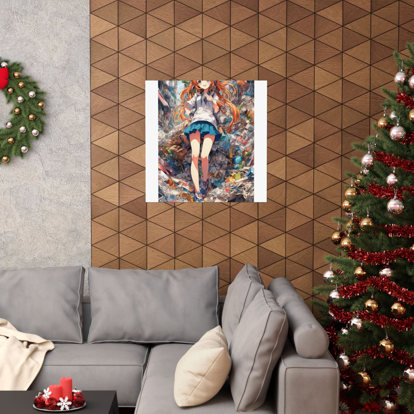Recycling Rescue Anime Heroine Eco Street Art Poster