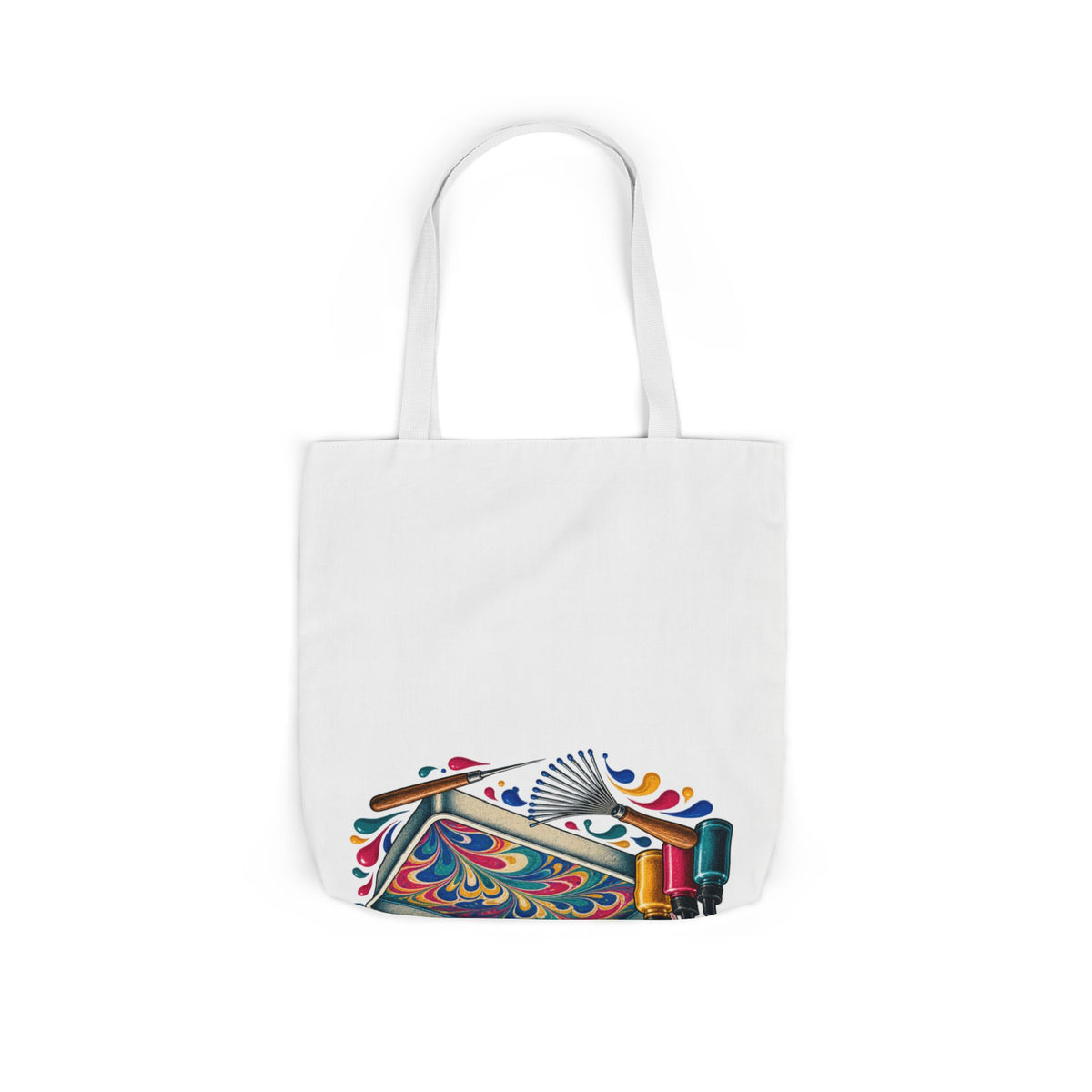 Colorful Paper Marbling Workshop Tote Bag
