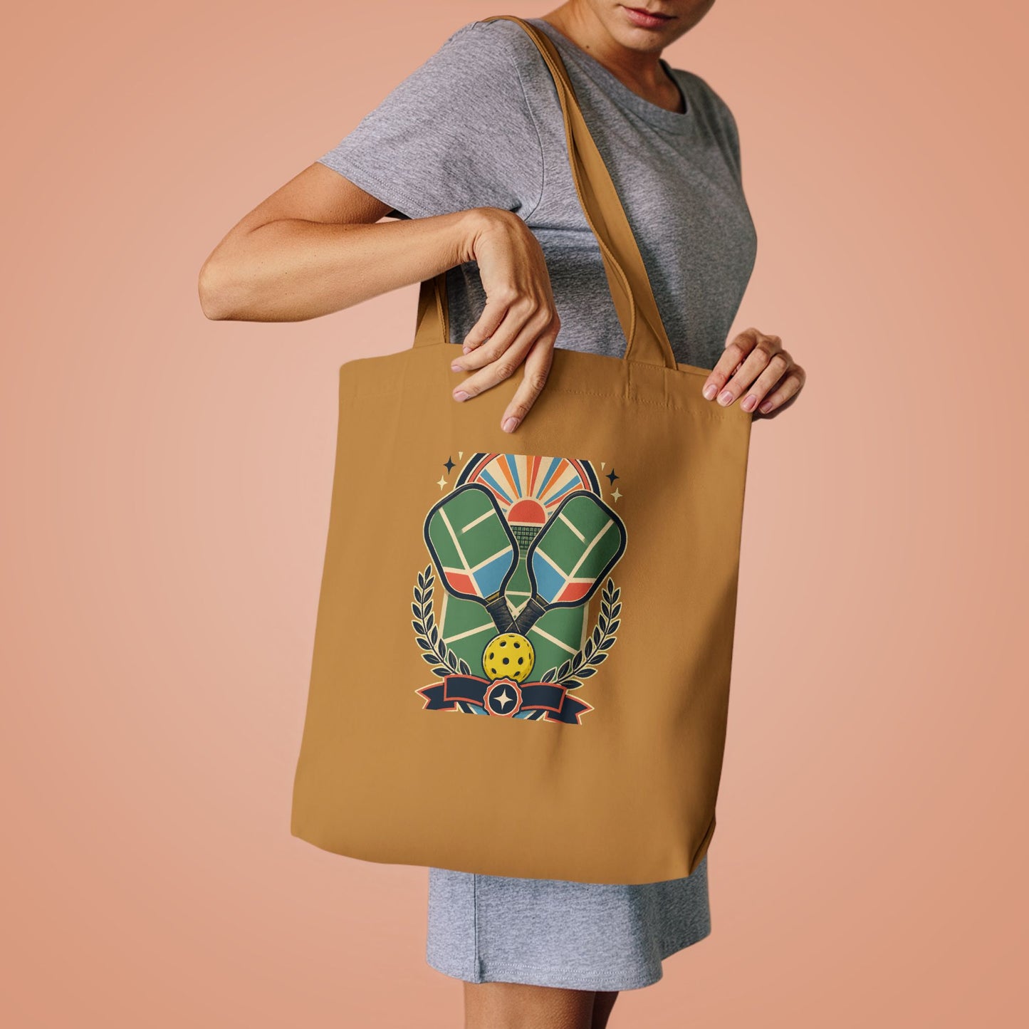 Retro Pickleball Court Club Sport Tote Bag