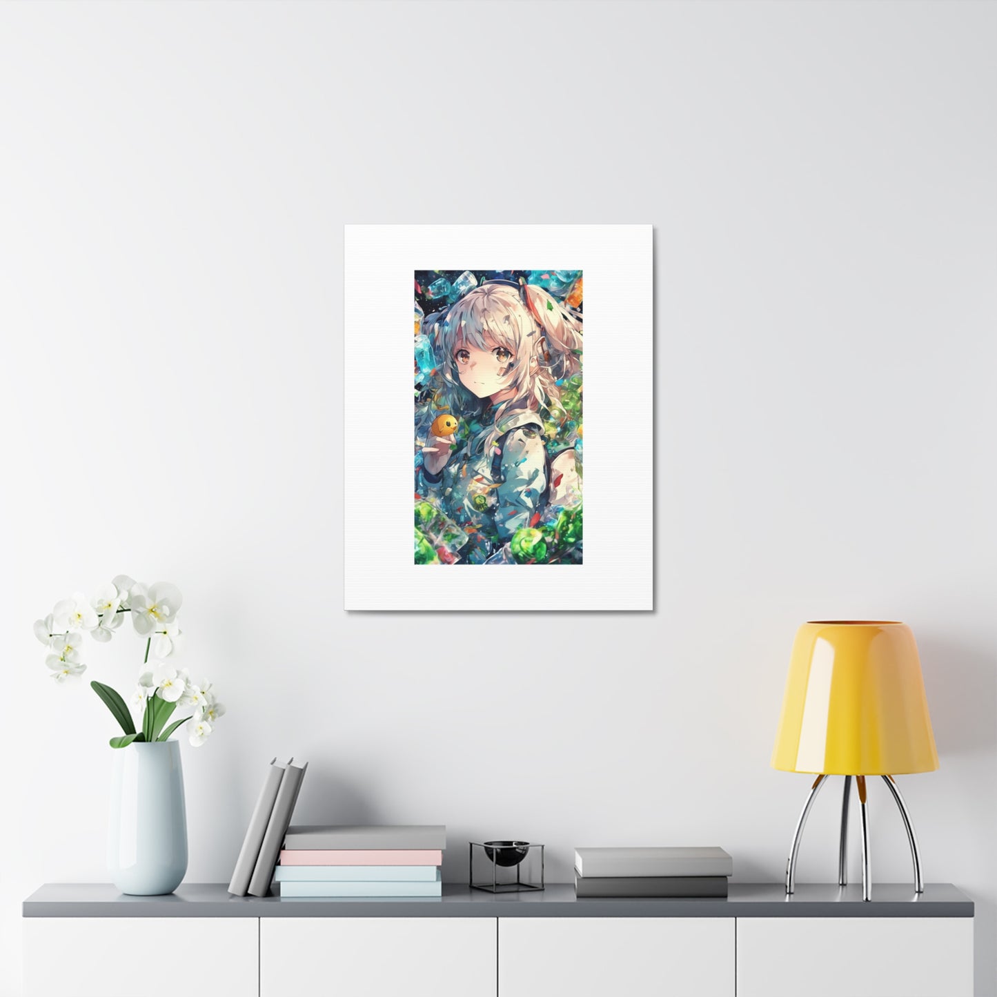 Crystal Bottle Anime Portrait Bright Room Canvas