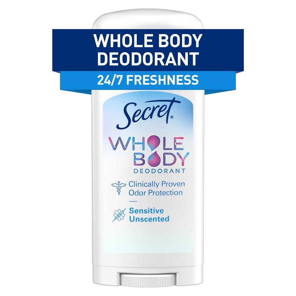 Secret Whole Body Stick Aluminum Free Deodorant For Women - Unscented - 2.4oz