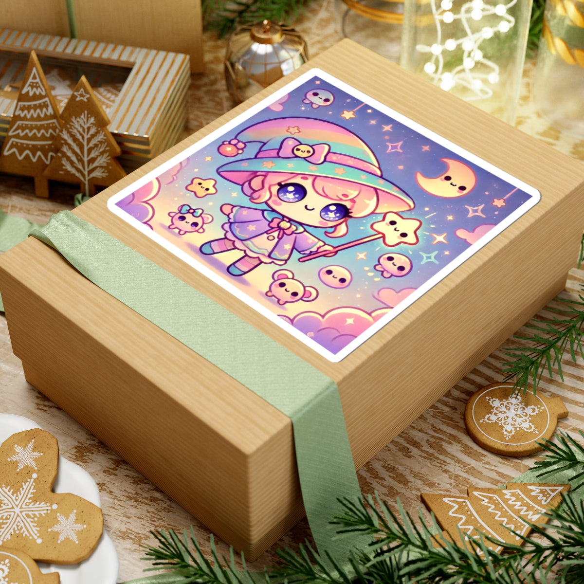 Kawaii Moon Wand Pastel Fantasy Art Sticker