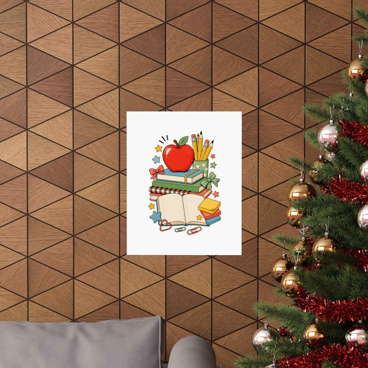 Apple Pencil Desk Stack Classroom Poster