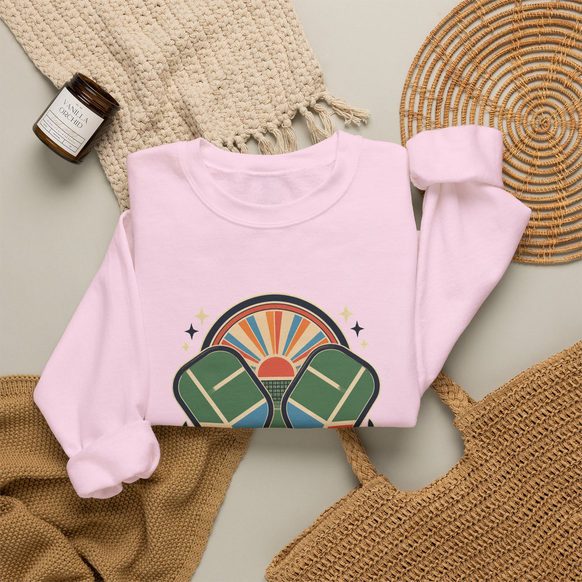 Retro Pickleball Court Club Sport Sweatshirt