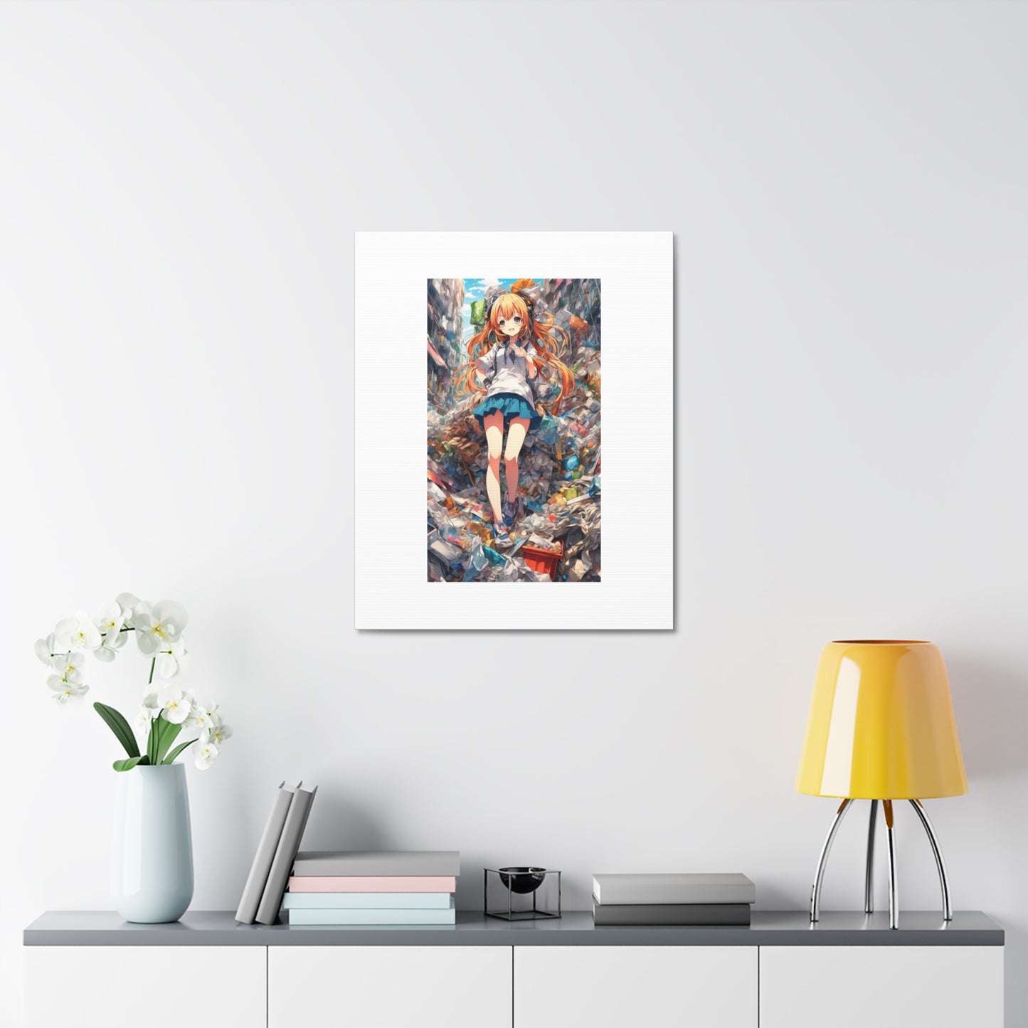 Recycling Rescue Anime Heroine Eco Street Art Canvas