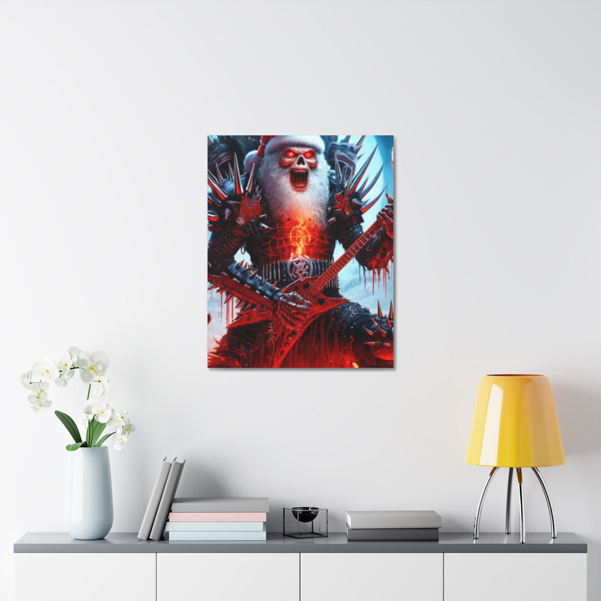 Heavy Metal Santa Holiday Concert Dark Holiday Canvas Art