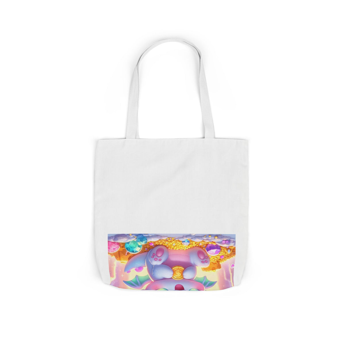Pastel Treasure Dragon Kawaii Fantasy Canvas Tote Bag