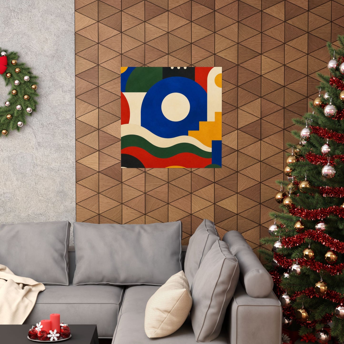 Bold Geometric Balance Abstract Art Poster