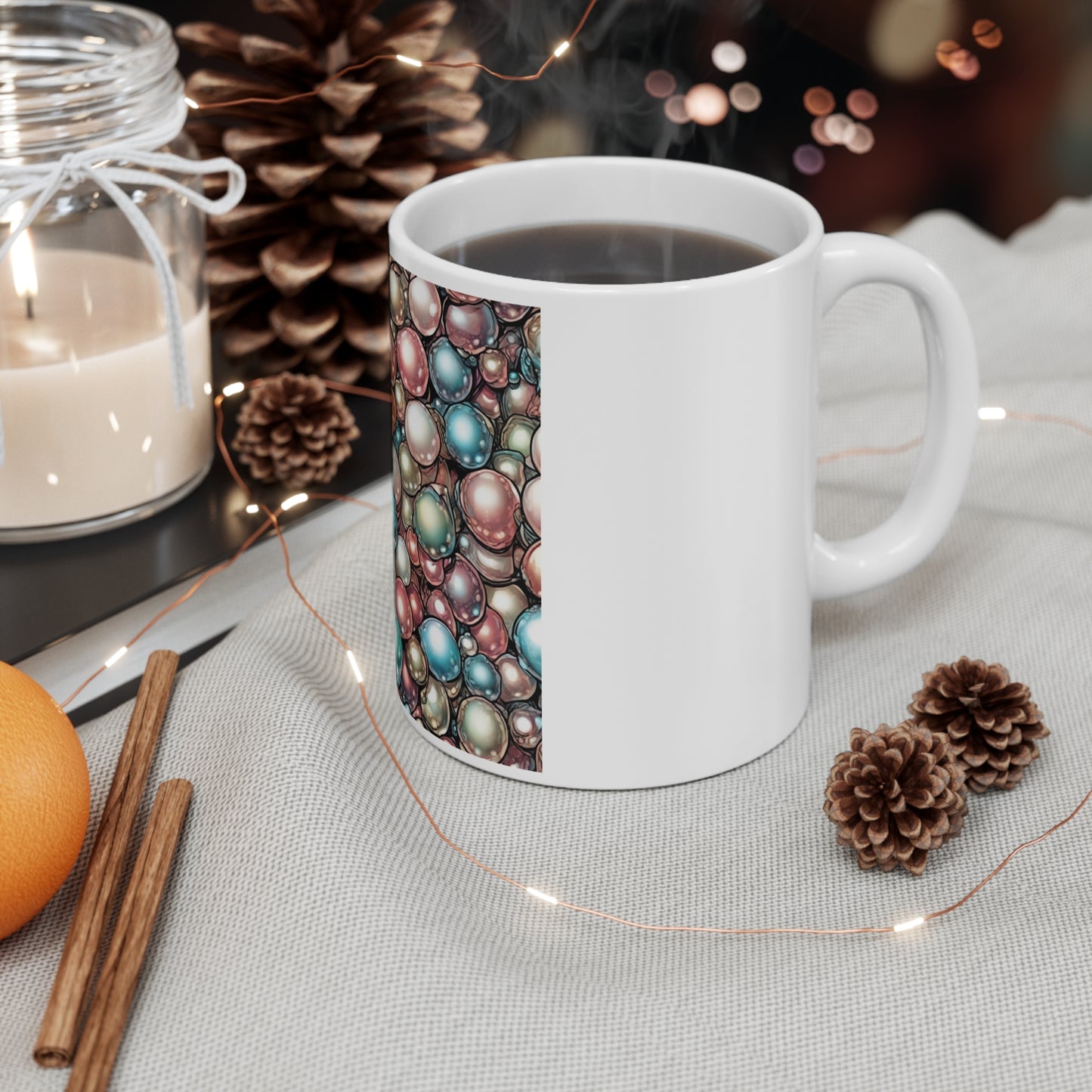 Rainbow Pearl Marble Abstract Gift Art Coffee Mug