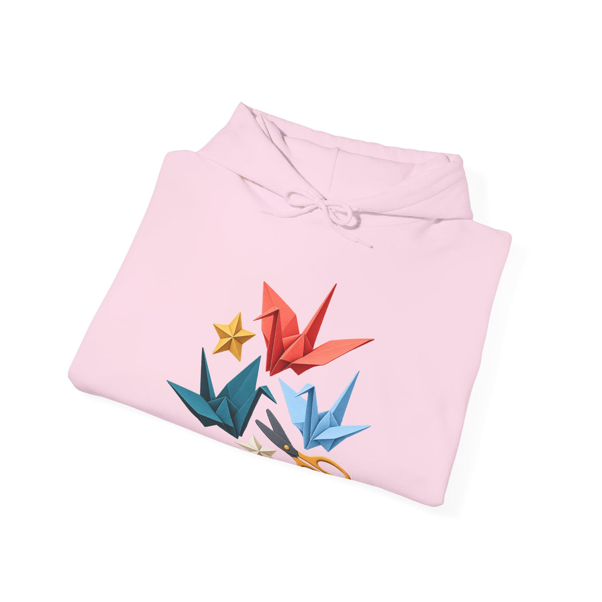 Colorful Origami Cranes and Paper Craft Hoodie