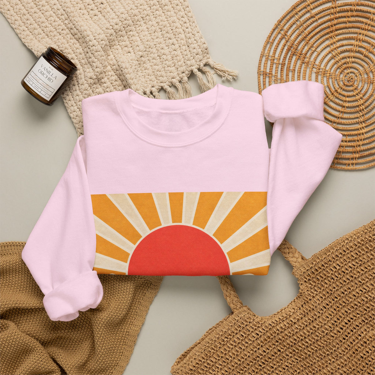 Topographic Sunrise Modern Outdoor Art Sweatshirt