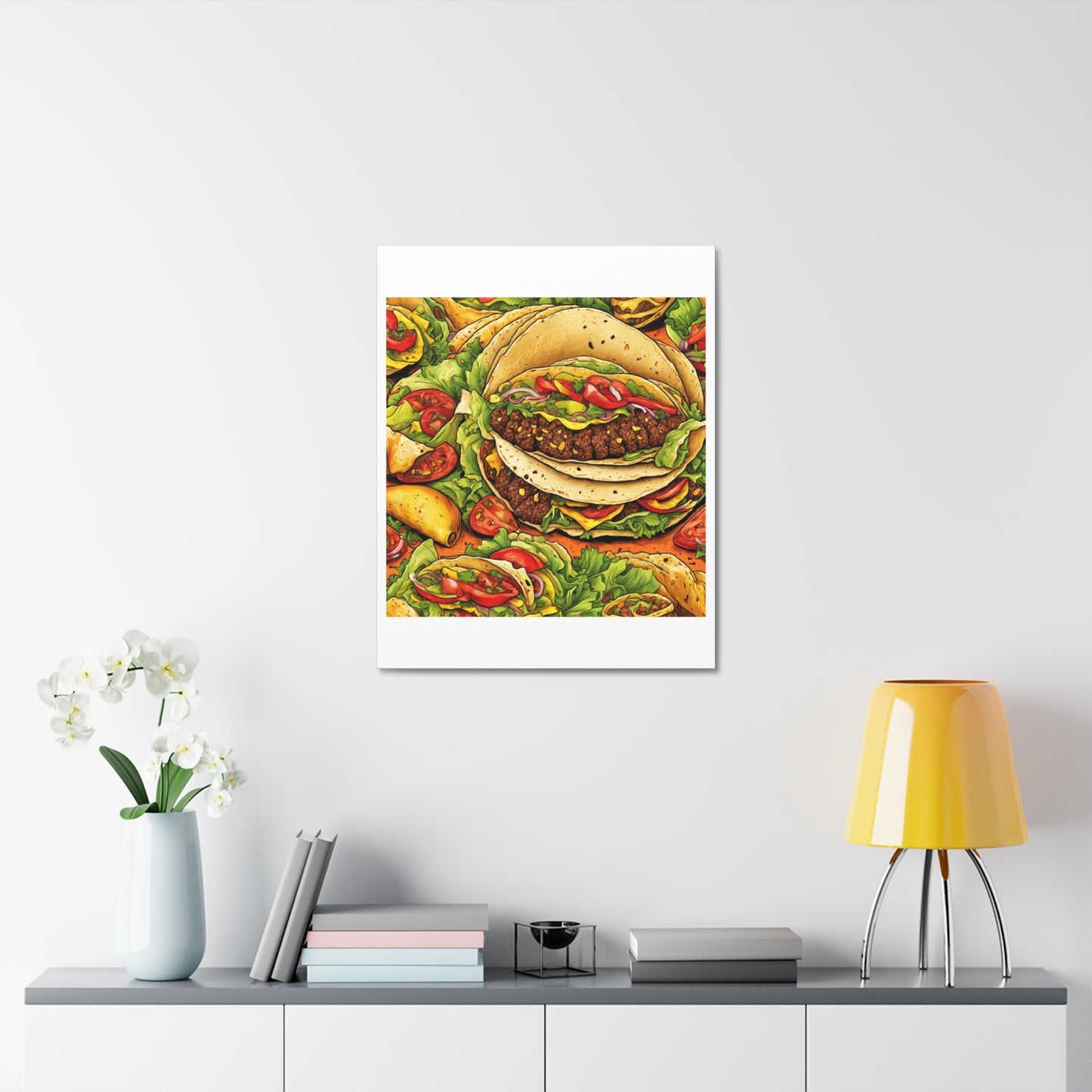Stacked Taco Fiesta Foodie Gift Art Canvas