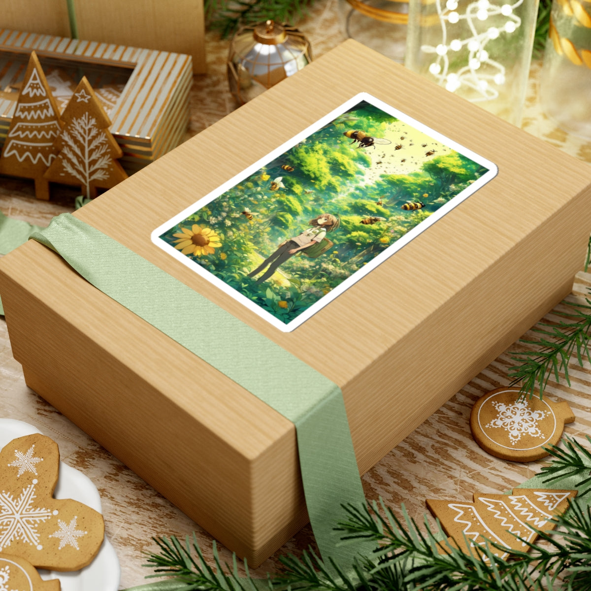 Bee Garden Explorer Anime Nature Art Sticker