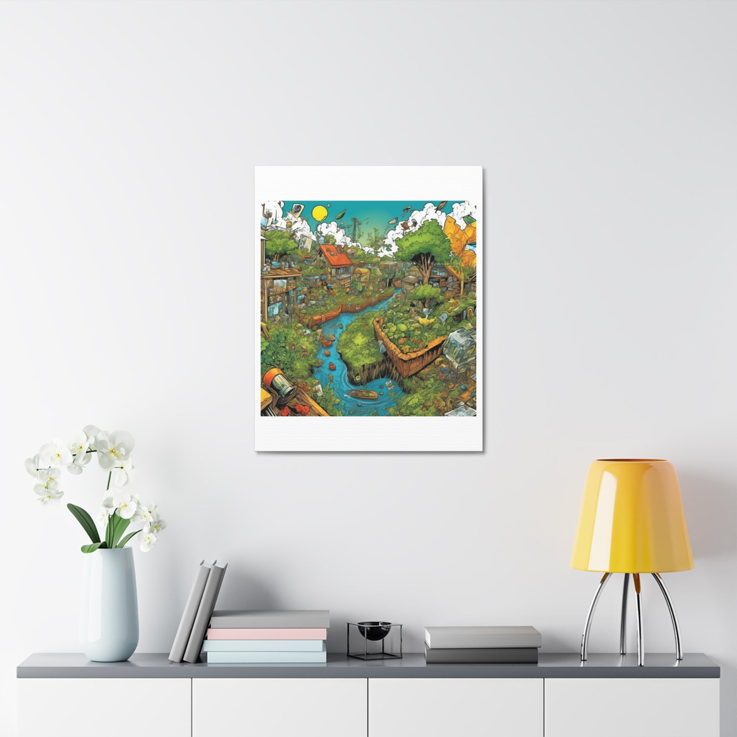 Whimsical Garden Stream Nature Gift Art Canvas