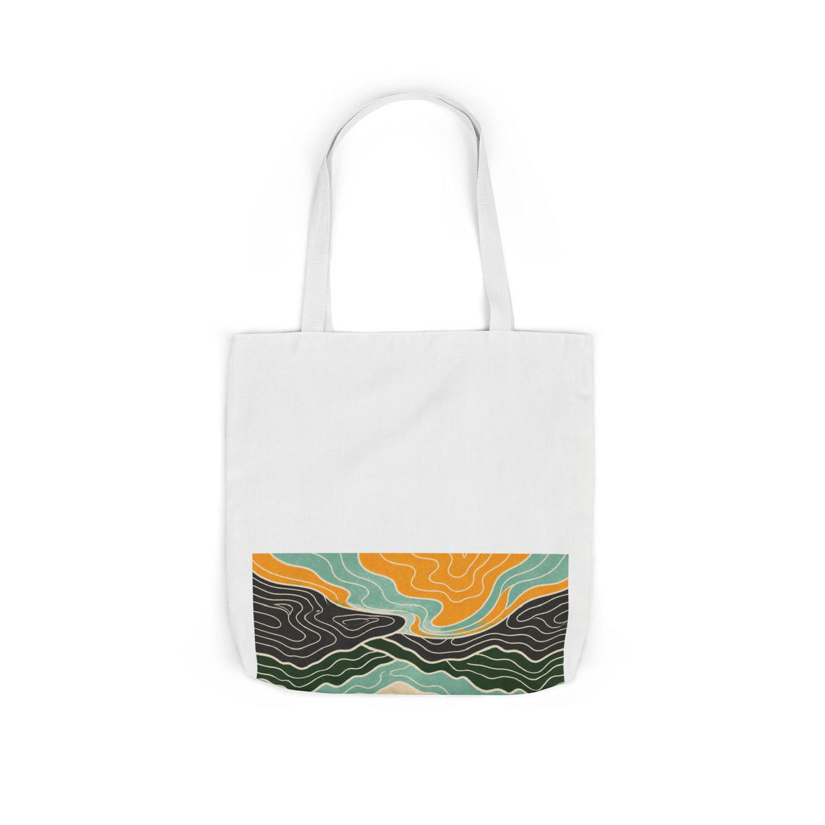 Topographic Sunrise Modern Outdoor Adventure Tote Bag