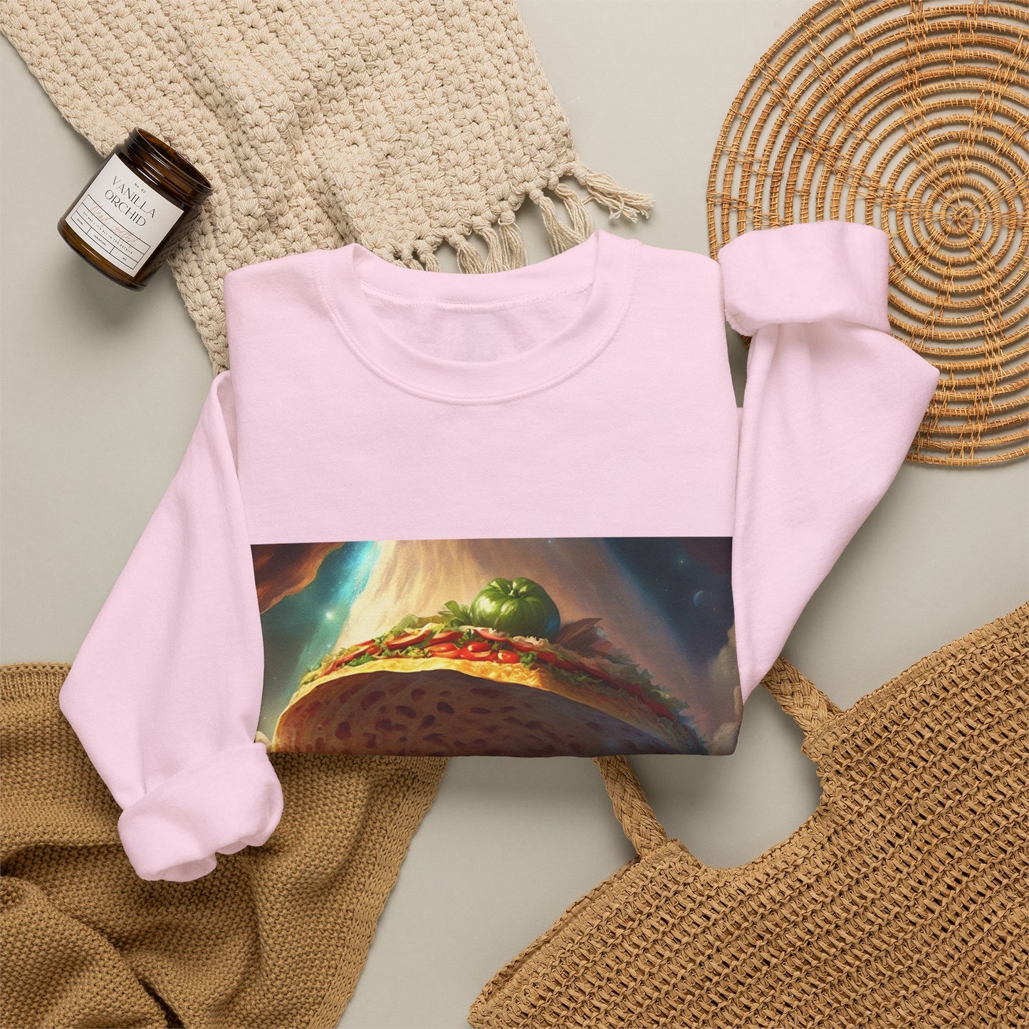 Cosmic Taco UFO Surreal Food Fantasy Art Sweatshirt