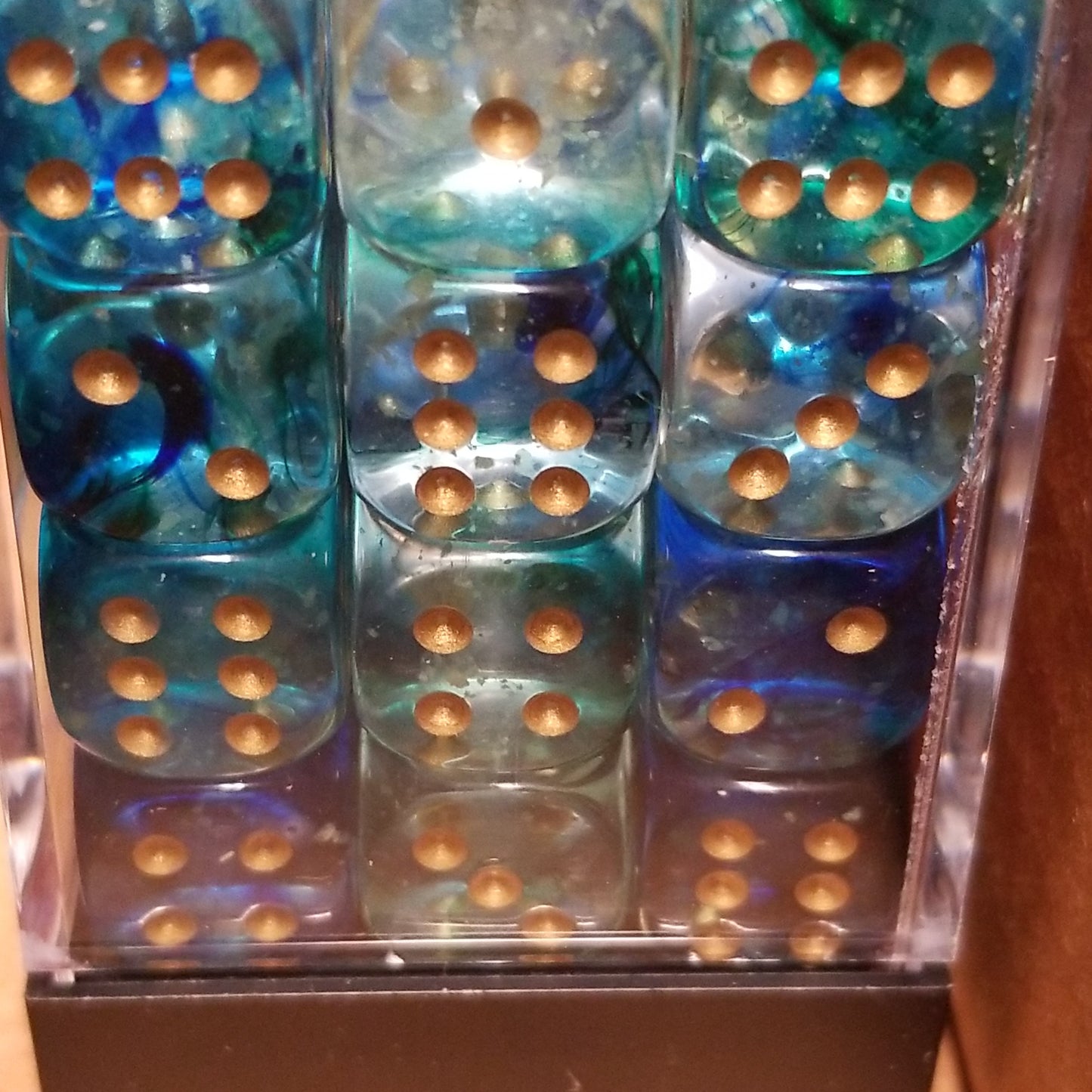 Nebula Oceanic/gold Luminary 7-Dice/16mm/12mm/30mm/Ten10's