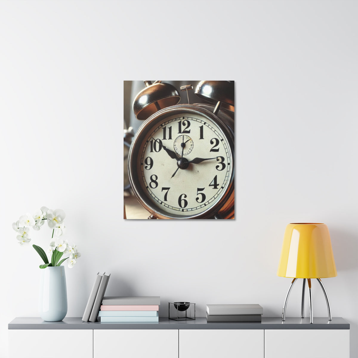 Vintage Alarm Clock Morning Routine Classic Clock Canvas Art