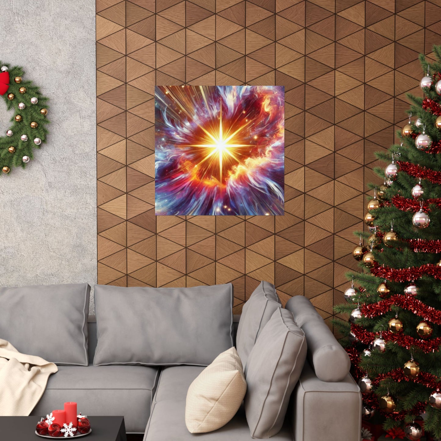 Cosmic Starburst Energy Abstract Space Poster Wall Art Decor