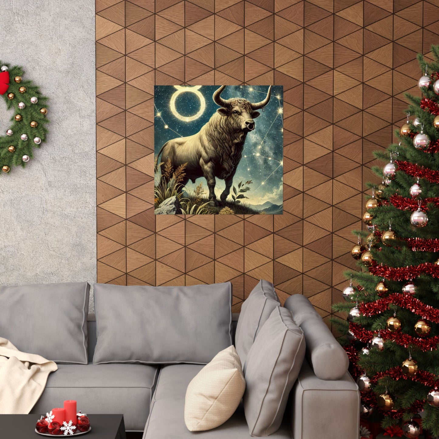 Taurus Bull Constellation Celestial Wall Art Poster
