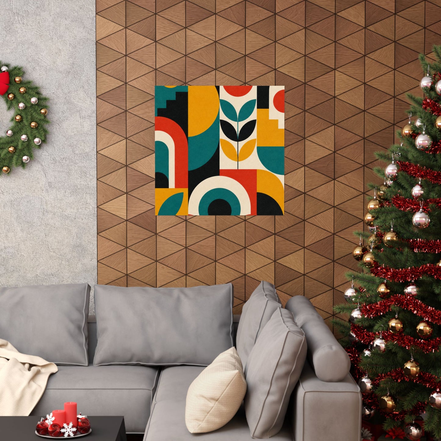 Mid Century Arches Botanical Geometric Abstract Poster
