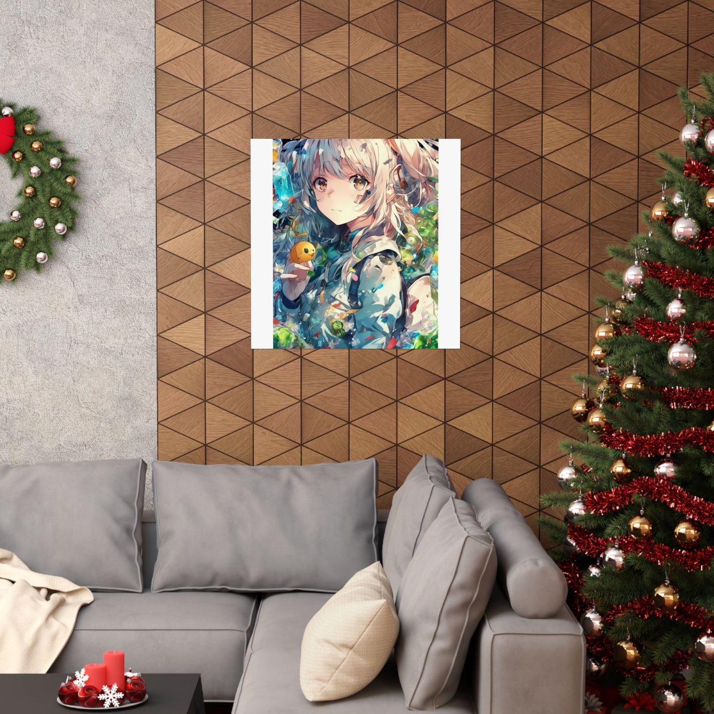 Crystal Bottle Anime Portrait Colorful Wall Poster
