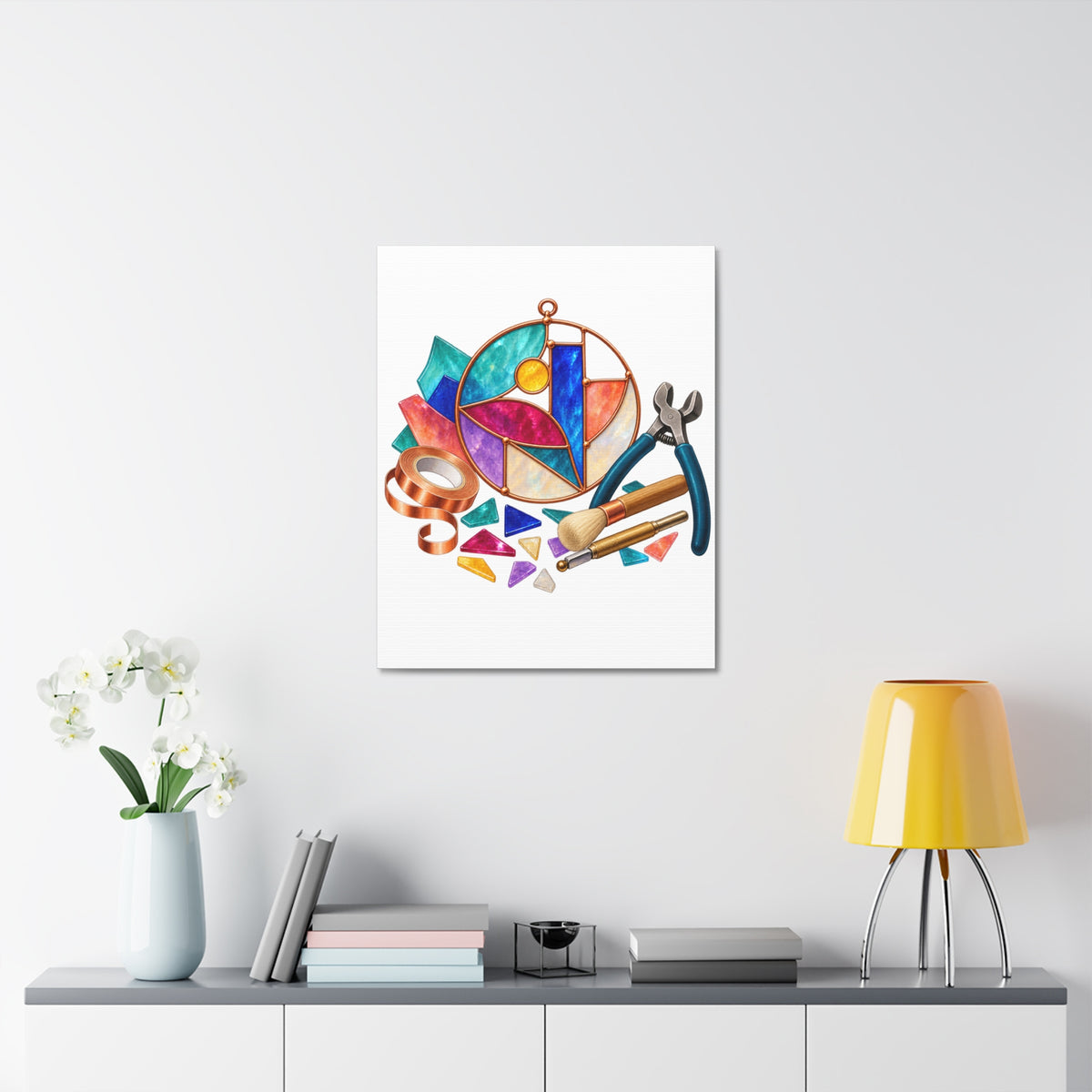 Abstract Stained Glass Suncatcher Workshop Canvas