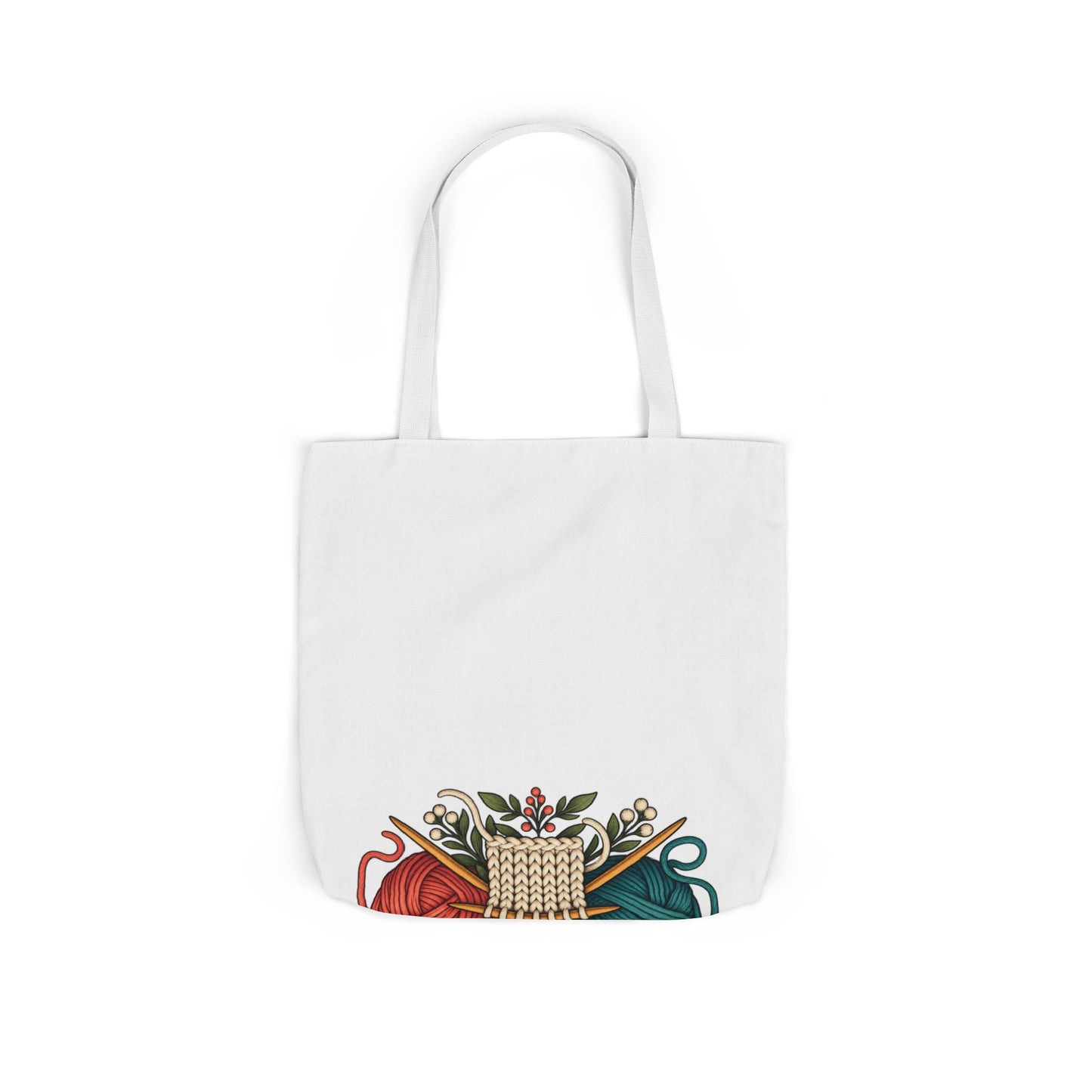 Retro Yarn and Knitting Botanical Art Tote Bag