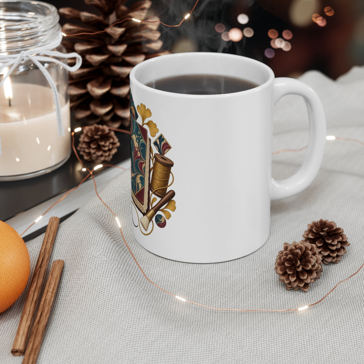 Traditional Marbled Bookbinding Workshop Mug