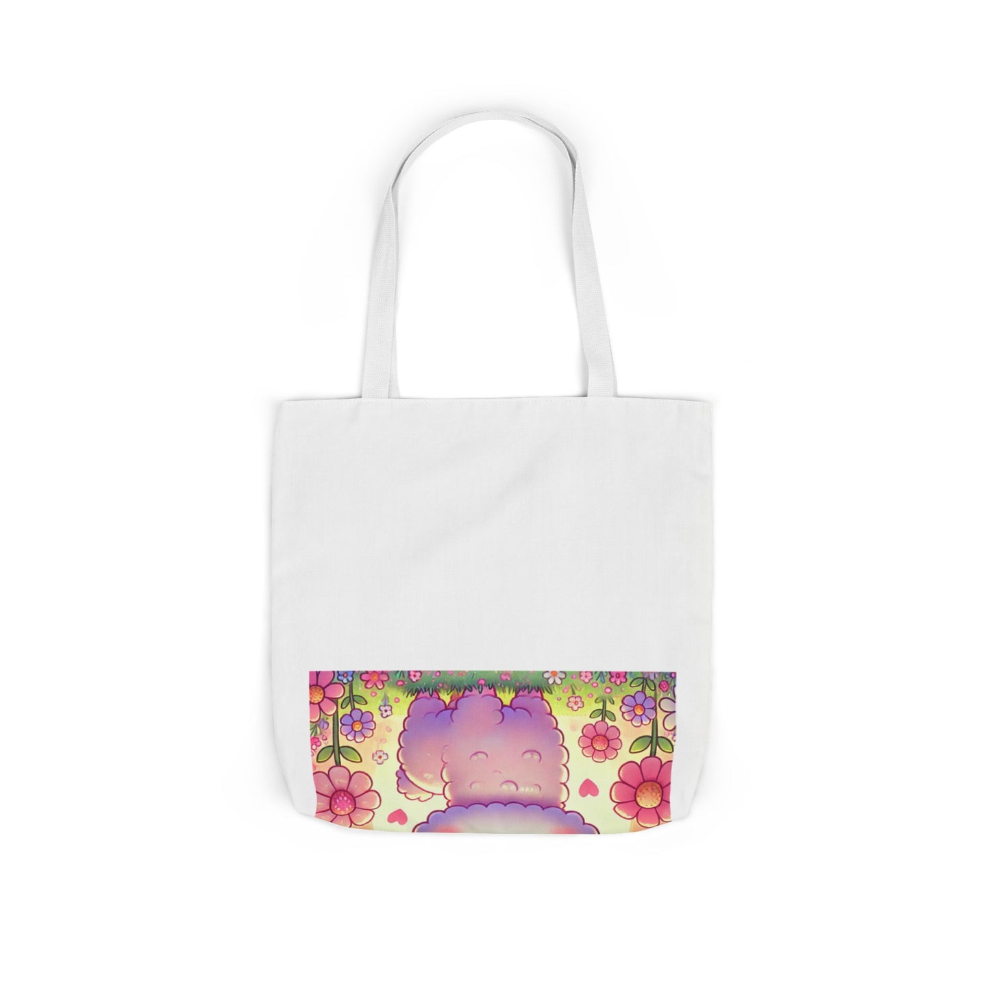 Pastel Floral Alpaca Garden Kawaii Canvas Tote Bag