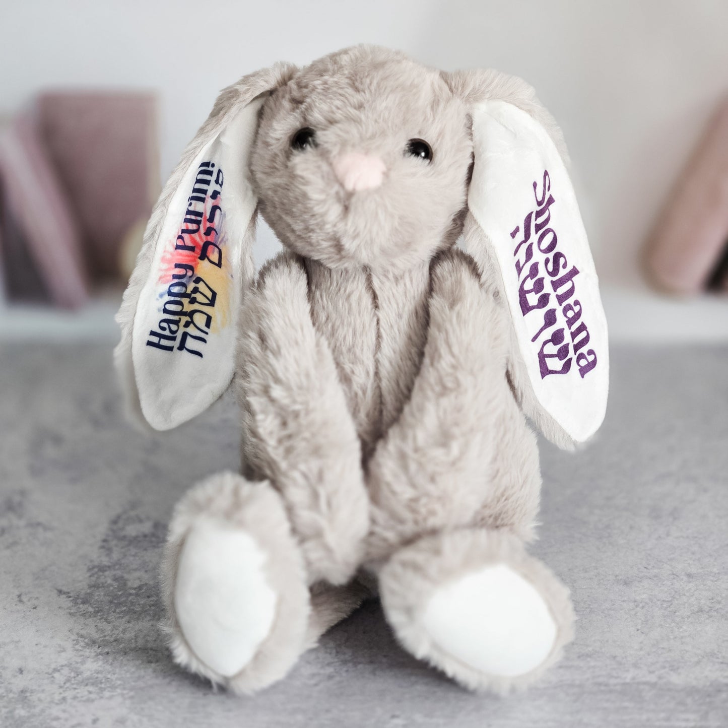 Plush Custom Bunny for Kids' Purim Basket