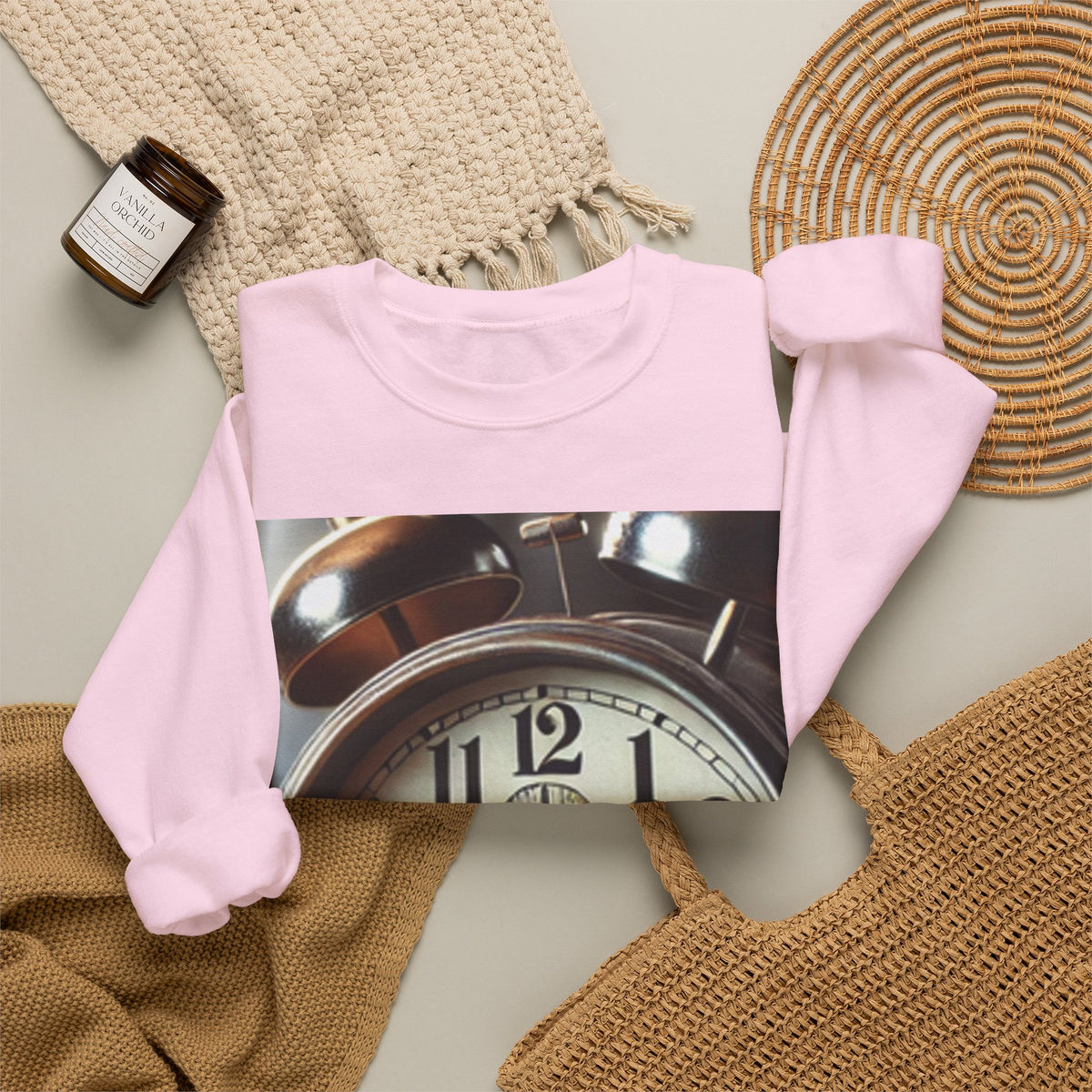 Vintage Alarm Clock Morning Routine Soft Sweatshirt