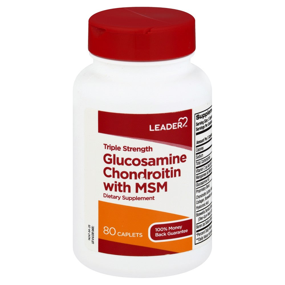 Leader(Tm) Triple Strength Glucosamine Chondroitin With MSM Caplets 80Ct
