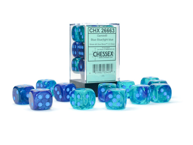 Gemini® Polyhedral Blue-Blue/light blue Luminary™ 7-Die Set / 16mm / 12mm