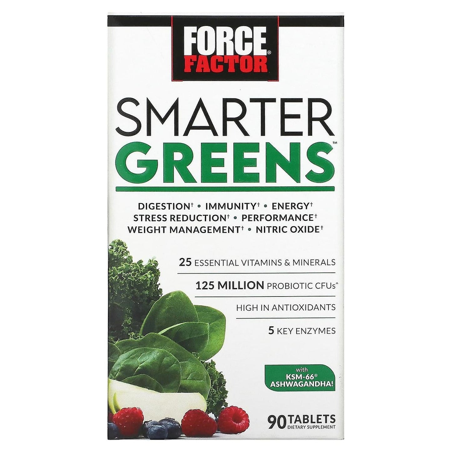 Force Factor Smarter Greens – Daily Superfood & Vitality Formula (90 Tablets)