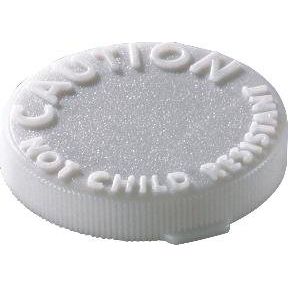 Rexam Snap Cap Vials – White Caution Safety Caps (100 Count, 30/60 Dr)