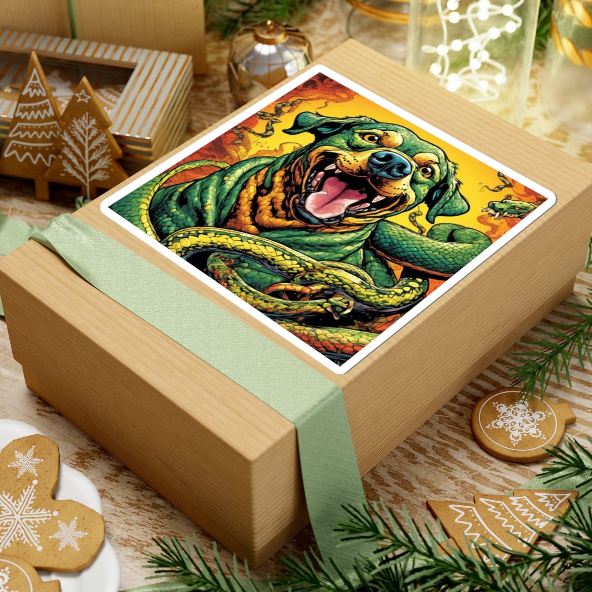 Surreal Serpent Hound Dark Fantasy Creature Sticker
