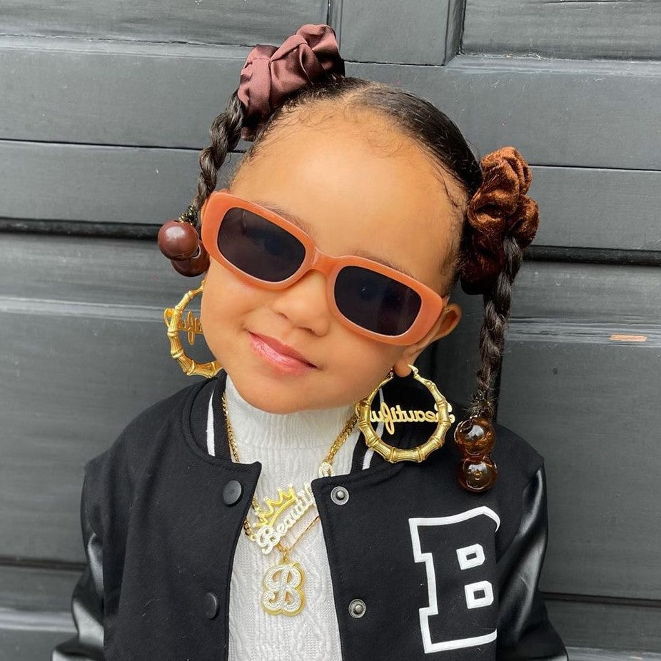 Kid's 2" Bamboo Name Earrings