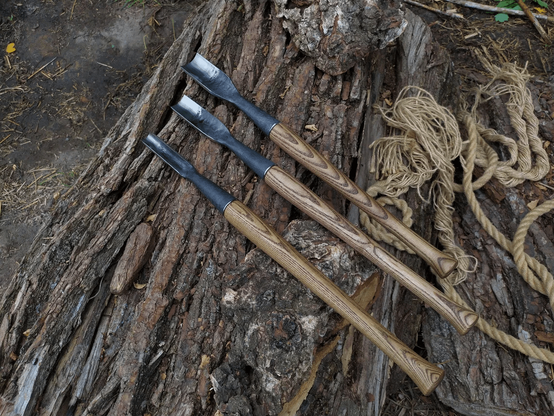 3-Piece Timber Framing Rounded Chisel Set