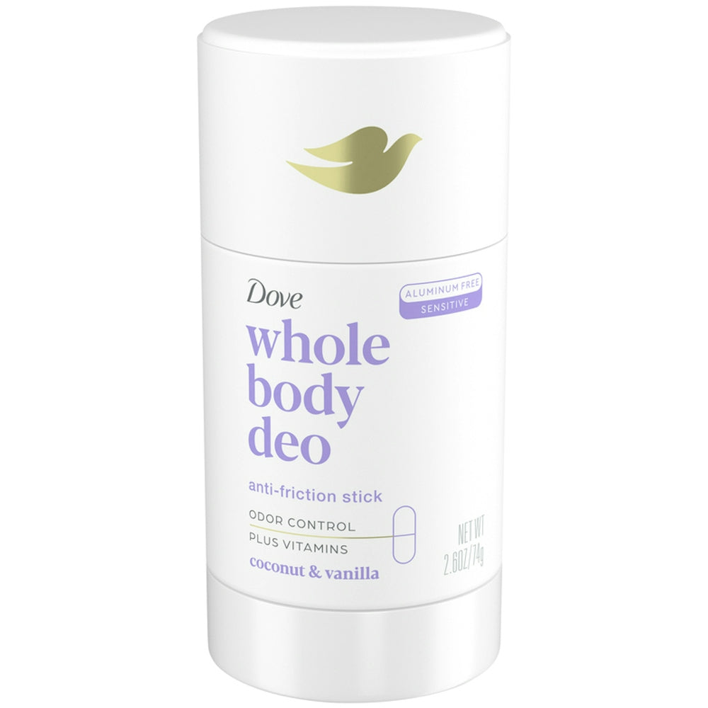 Dove Whole Body Deodorant Stick, Coconut & Hydrating Vanilla, 2.6 oz - Aluminum-Free