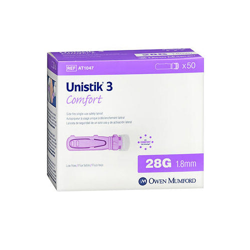 Unistik® 3 Comfort Safety Lancets – 28 Gauge (Purple)
