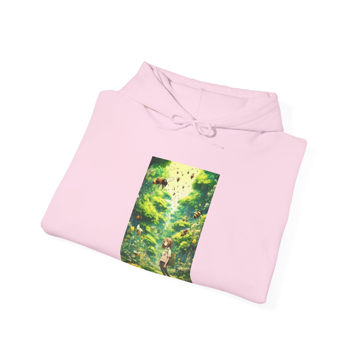 Bee Garden Explorer Anime Nature Art Hoodie
