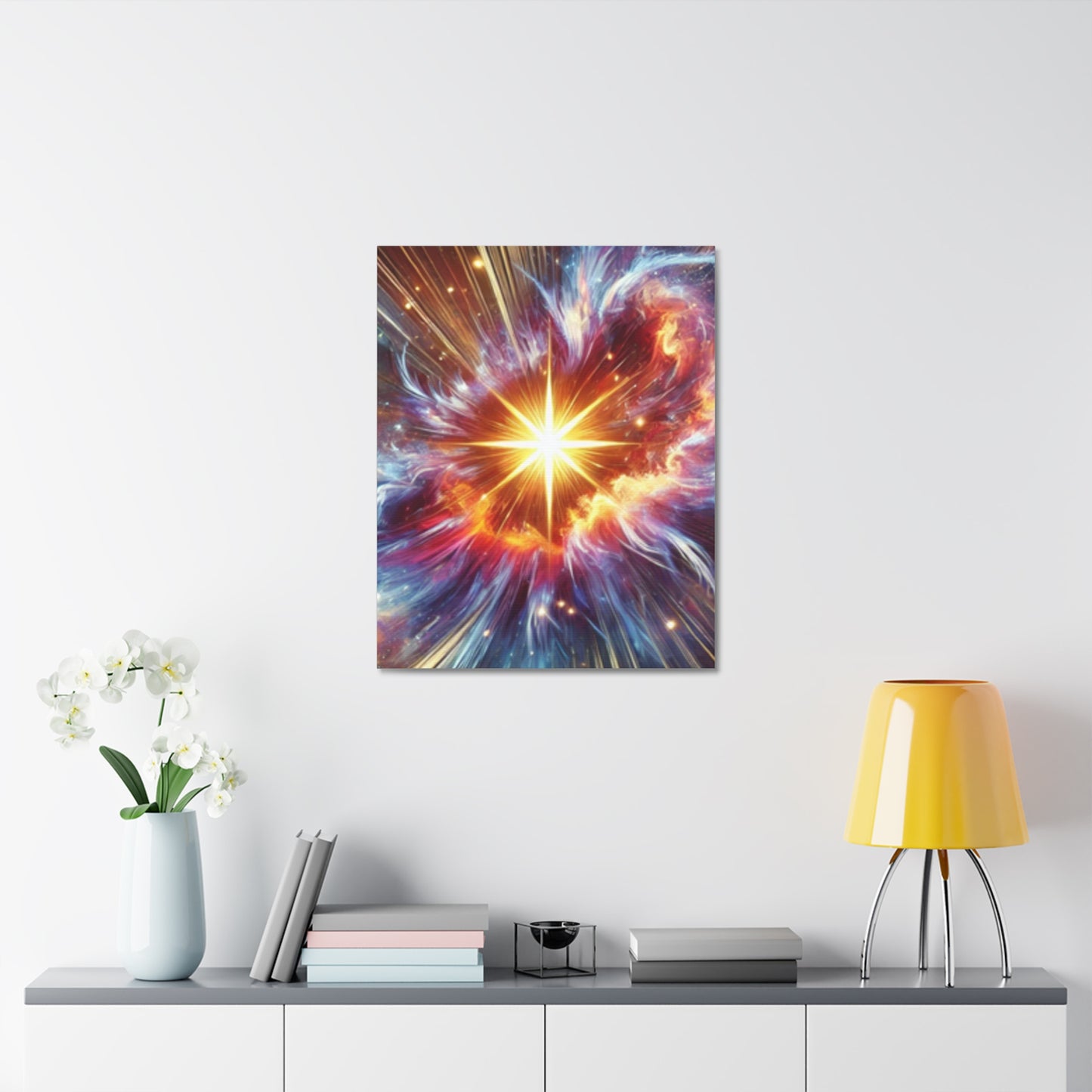 Cosmic Starburst Energy Abstract Space Canvas Wall Art Gift