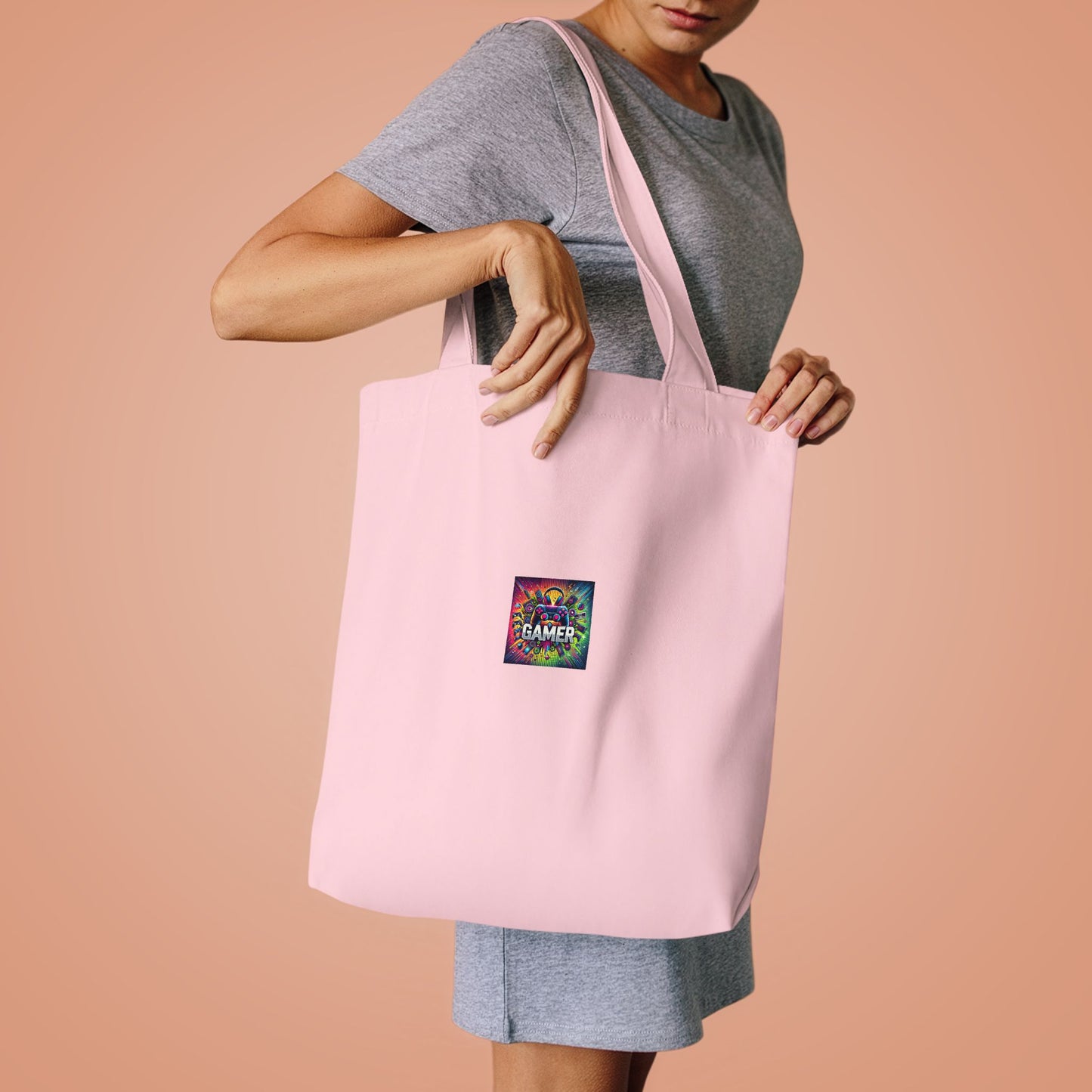 Neon Gamer Energy Retro Arcade Gaming Tote Bag Gift