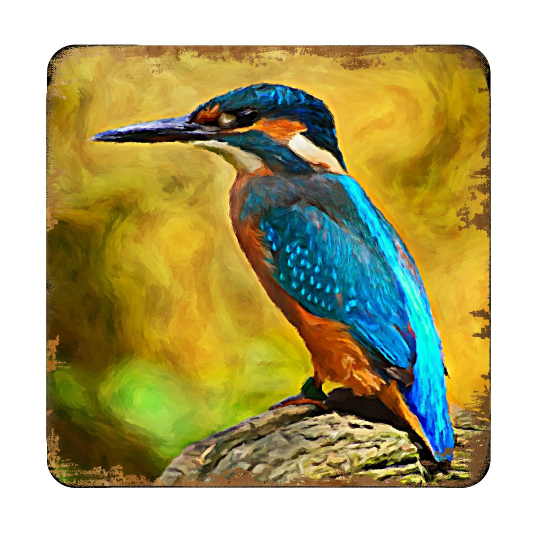 Bird Wooden Cork Coasters Gift Set of 4 by Nature Wonders - Nature Wildlife Decor - 95298C-S4