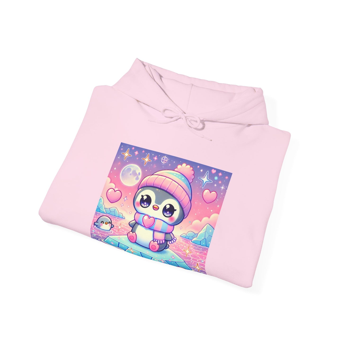 Cute Winter Penguin Ice Floe Kawaii Art Hoodie