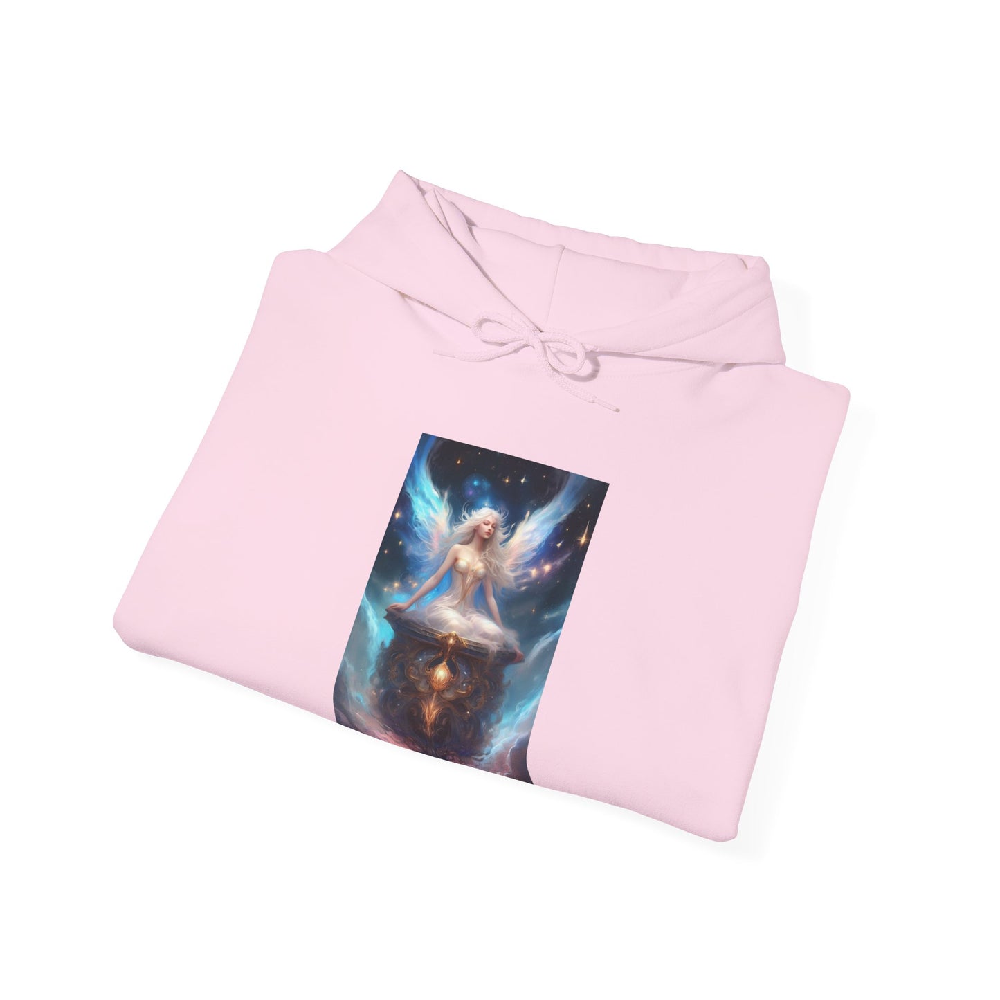 Celestial Winged Meditation Fantasy Portrait Hoodie