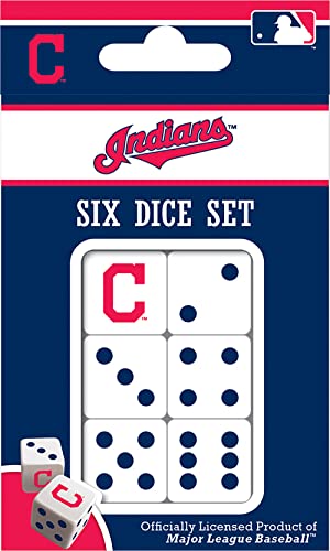 MasterPieces Game Day - MLB Cleveland Indians - 6 Piece Team Logo Dice Set - D6 Standard Size